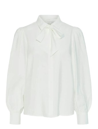 Yaspil Ls Bow Shirt S. Noos White YAS
