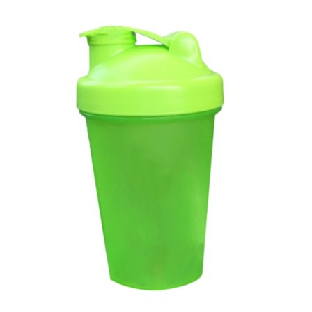Proteinpulver Shakerkopp PP Shakerflaske med rustfritt stålball for blanding 500ml Grønn