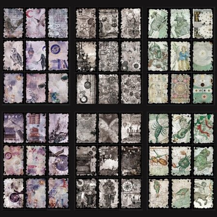 Vintage Deco Papers Antique Junk Journal Paper Halloween Skräck