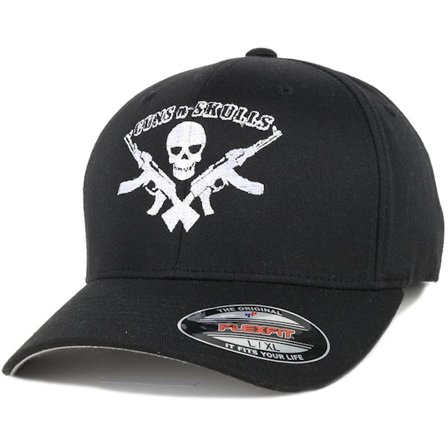 GUNS n SKULLS - Černá flexfit Kšiltovka - Logo Black Flexfit @ Hatstore