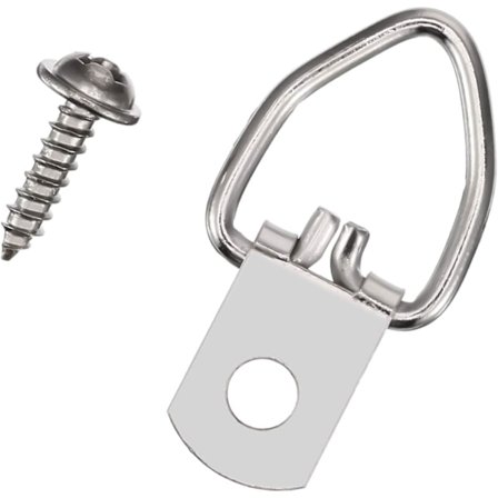 100 st tunga D-ringar med skruvar för att hänga klockor, målningar