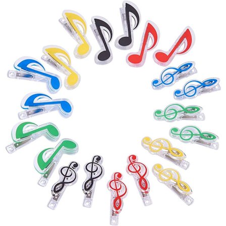 Sett med 20 gjennomsiktige plastnotatklips for sider og noteark