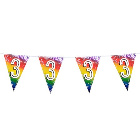 Flagguirlande Regnbue 3 år