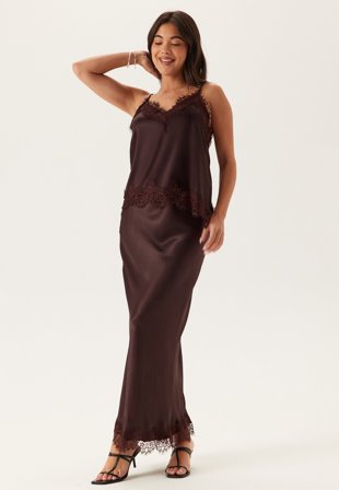 BUBBLEROOM - Viscose Satin Lace Skirt - XS