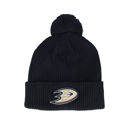 Fanatics - Negro pom Beanie - Anaheim Ducks Core Beanie Knit Black Pom @ Hatstore