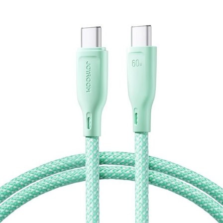 Joyroom Multi-Color Serie S-A34 USB-C / USB-C PD 60W kabel 1m - grön