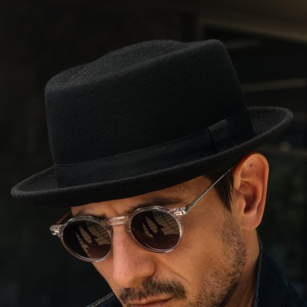 Heisenberg Svart Fido Hatt av Ull for menn - Fedora