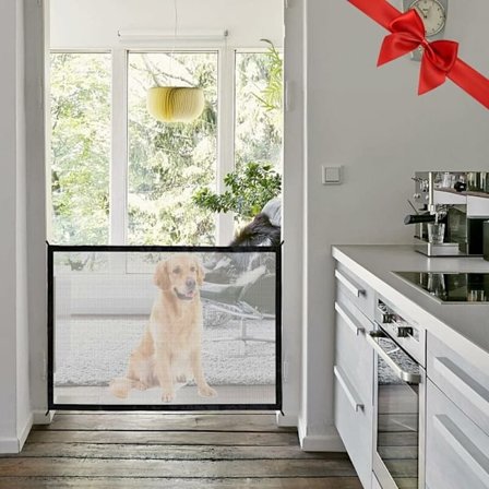 Hundesikkerhedsgitter, magisk dør til hunde, kæledyrsbarriere, installer sikkerhedsgitter overalt