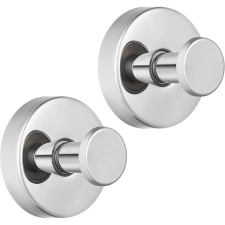 2-pak sugekopkroge, kraftige rustfri stål brusekroge uden boring, aftagelige, perfekte til badeværelse, køkken, glasfliser, spejl