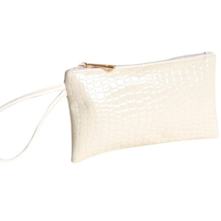 Liten väska mynt telefon kort nyckel smink vit / beig fest kalas