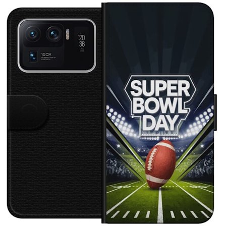 Yhteensopiva Lompakkokotelo Xiaomi Mi 11 Ultra Super Bowl Day juliste, jossa amerikkalainen jalkapallo valaistuksella varustetulla areenalla dramaatti