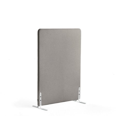 Skærmvæg ZONE, 1360x1000x46 mm, stof Rivet, hvide ben, sølvgrå