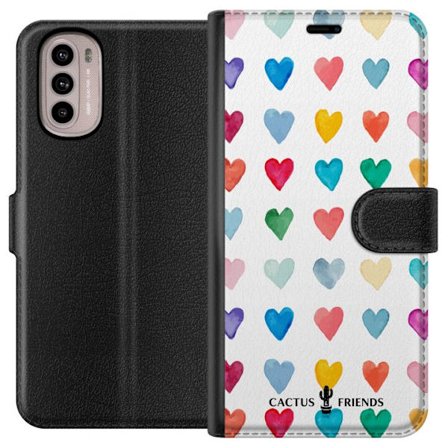 Yhteensopiva Lompakkokotelo Motorola Motorola Moto G31 Cactus and Friends - Watercolor Love Grid