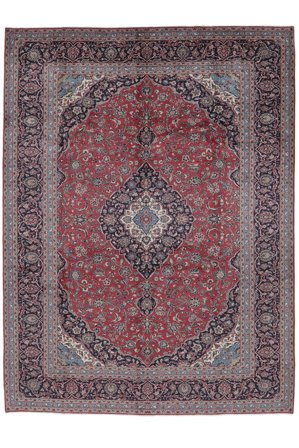 Orientalisk Keshan Matta 294X393 Mörkröd/Svart Stor Ull, Persien