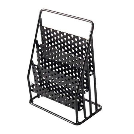 Mini Tidningsställ 1/12 Skala Dockhus Metall Tidskrift Display Rack Simulerad Bokhylla Docktillbehör för Barn