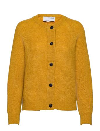 Slflulu Ls Knithort Cardigan Neuletakki Keltainen Selected Femme