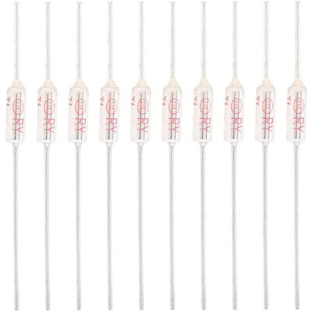 10 stk. termiske sikringer 10A 250V, termisk sikring med metalhus, temperatursikring (192°C)