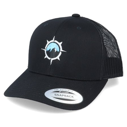 Wild Spirit - Svart trucker Keps - Mountain Windrose Black Trucker @ Hatstore