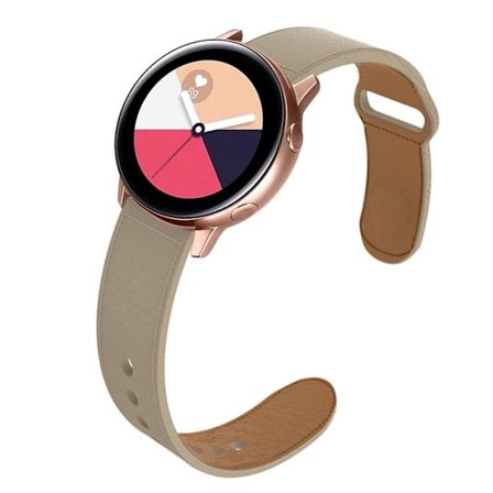 Apple Watch Series 5 44mm kaksivärinen aitoa nahkaa oleva kellonauha - Beige