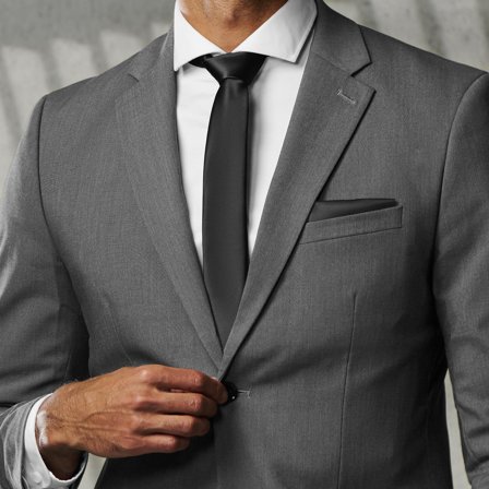 Shiny Black 6cm Basic Tie for Men - Skinny ties