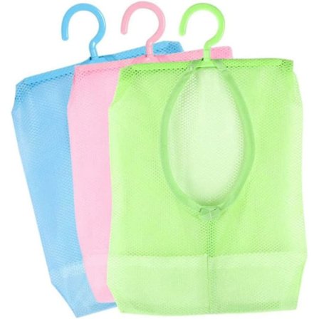 Pyykkipoikien säilytyspussi, pyykkipoikakori, verkkosäilytyspussi koukulla, ripustettava säilytyskori vaatekaappiin, 3 kpl [CO]