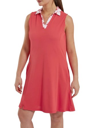 FootJoy Dress With Floral Trim - Pink - M