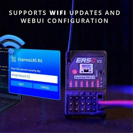 ER5Ci 5CH RX Vastaanotin 2.4GHz ELRS PWM Vastaanotin Sisäänrakennettu Antenni RC FPV Auto Vene Kuorma-autoon