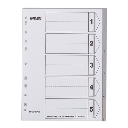 5 Del 10 Del 12 Del Filavdelare Ämnesavdelare med förstärkt 11-håls innehållslista, multifunktionsindexavdelare