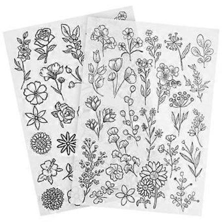 2 ark broderimønster stabilisatorer vandopløselig stofbagside broderi blomstermønster stencils