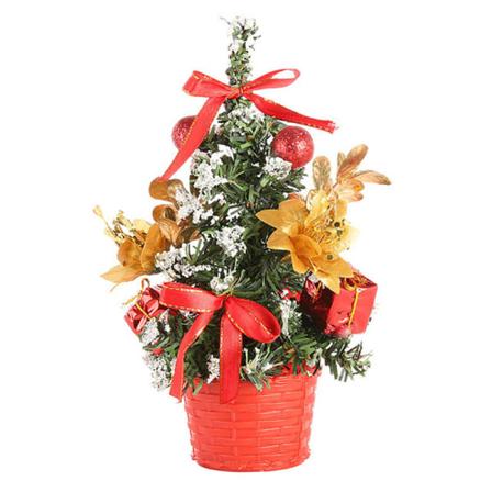 Julgranar 20cm Konstgjorda Bord Mini Julgran Hem Röd