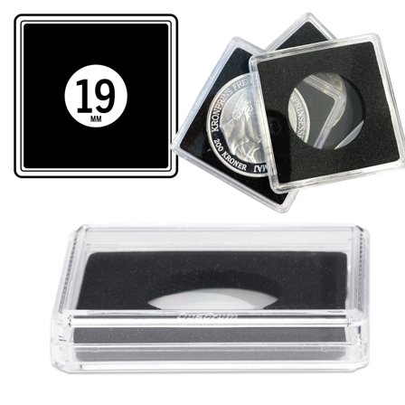 QUADRUM High firkantede møntkapsler til mønt Ø 19 mm - 50 stk.