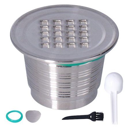 50 ml Kaffekapsel Filter Rostfritt Stål Återanvändbar Kaffekapselkopp Kaffemaskinstillbehör för Nespresso Fyrkantigt Hål