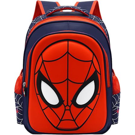 Taaperon koululaukku 3D-sarjakuvakoululaukku Vedenpitävä Kevyt Peruskoulun oppilaalle Koululaukku Lapset (Laivastonsininen Keskikoko)