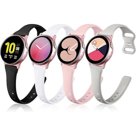 Kompatibel med Samsung Galaxy Watch 4 40mm 44mm Band/Classic 42mm 46mm Band Män Kvinnor, Samsung Active 2 Watch Band 40mm, 20mm Mjuk Smalt Silikonband