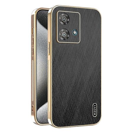 KADEM Motorola Edge 40 Neo 5G -kotelo, galvanointi, silkkikuvioitu PU + TPU -puhelimen takakuori (FMY)