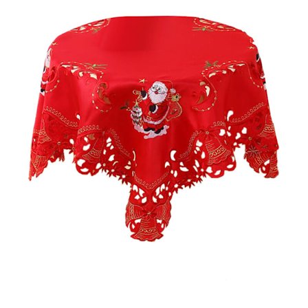 Julbroderad bordsduk, ihålig rund bordslinne, för restaurang Xams festbankett evenemang, 33 tum