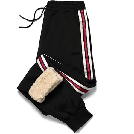 Fleece Joggebukser for Menn, Casual Termobukser, Vintervarme Joggebukser, Joggedressbukser