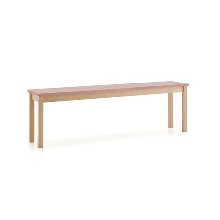 Bænk ZET, 1800x440 mm, mørk pink