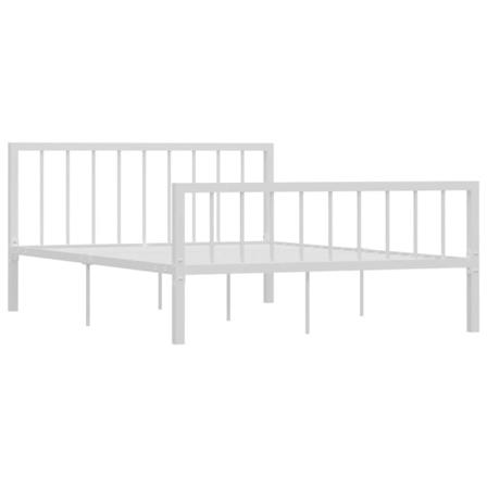 Vidaxl Sängram Vit Metall 140x200 Cm Vit