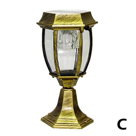 Retro Solar Utomhusstolpemonterad Coach Lights Metal Lantern Gl