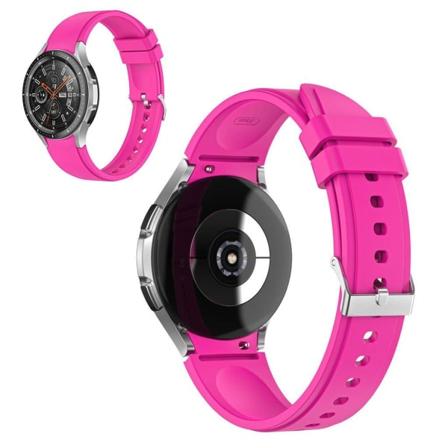 Yksinkertainen viileä väri silikoni ranneke Samsung Watch 4 laitteelle - Ruusu Pink