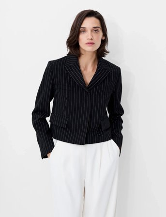 French Connection Morgan Tailored Cropped Blazer - Black - 40
