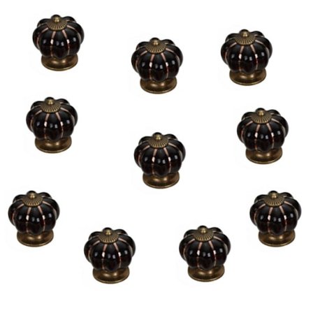 10 stk. sorte keramiske skuffeknapper møbelknopper til kjøkkenskuff