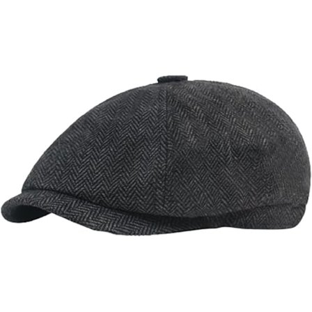 herrhatt, peaky herringbone-keps, vintagekeps, gatsby racket-keps, peaky blinders-keps, grå