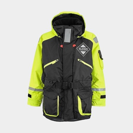 Flytjacka Fladen Fishing 846XY 50N, gul/svart, Medium (70 - 90 kg)