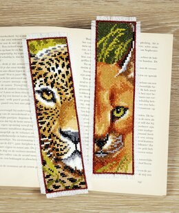 Stickpackung Lesezeichen Wilde Tiere 2-er Pack - Vervaco