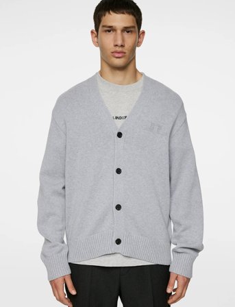 J. Lindeberg Eddy Wool Blend Cardigan - Grey - M