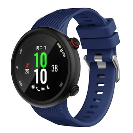 Garmin Forerunner 45S klockarmband med silverspänne i silikon - Marinblå