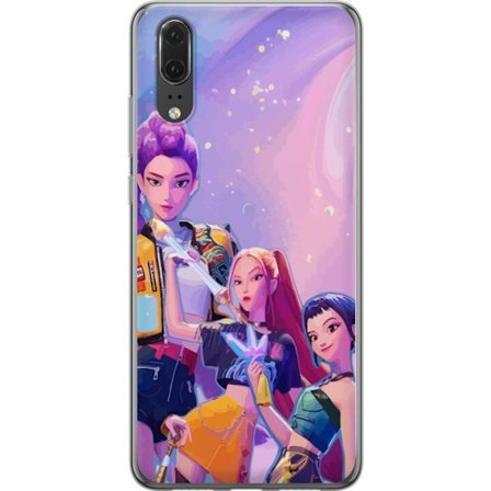 Kompatibelt Mobildeksel til Huawei P20 Futuristiske popdamer i neonfarger med magiske detaljer mot en drømmeaktig galaksebakgrunn