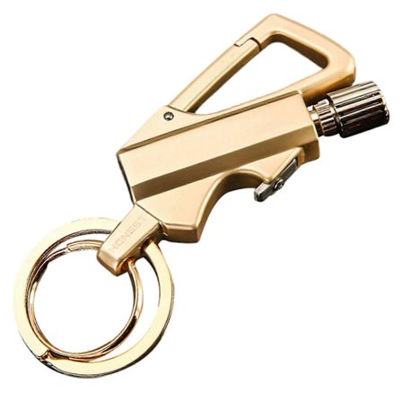 Tändsticks Eldstartare Nyckelring Flasköppnare, Permanent Metall Tändsticka Fotogen Påfyllningsbar Flint Tändare för Vandring Camping